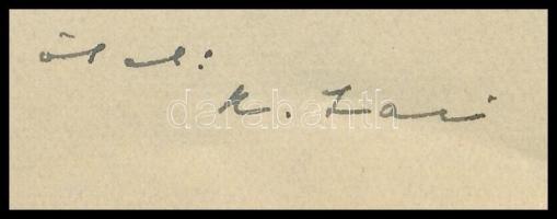 1942 Kovács László, (1892-1963) író, szerkesztő, kritikus. autográf levele Vass László (1905-1950) ú...