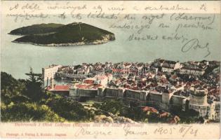 1905 Dubrovnik, Ragusa; i Otok Lokrum / Ragusa und die Insel Lacroma / general view (EK)