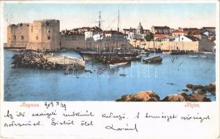 1903 Dubrovnik, Ragusa; Hafen / kikötő / port. Verlag v. Bernhard Weiss Erben