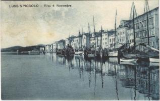 Mali Losinj, Lussinpiccolo; Riva 4 Novembre / quay, ships (fl)