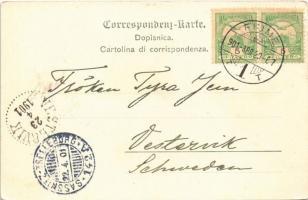 1901 Abbazia, Opatija; Hafenpartie / port, seaside resorts (kis szakadás / small tear)