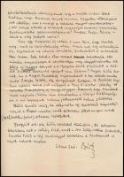 Peéry Rezső (1910-1977) író, publicista autográf levele Vass László (1905-1950) újságíró, kritikusna...