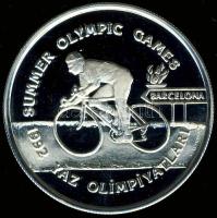 Törökország 1990. 20.000L Ag "Olimpia-kerékpár" T:PP Tanúsítvánnyal!