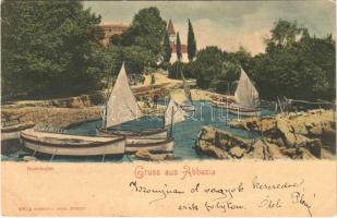 1900 Abbazia, Opatija; Bootshafen / boat harbor
