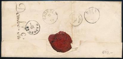 1870 Hivatalos levél / Official cover, kék / blue "DARÁNY"