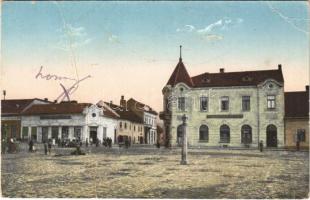 Bán, Trencsénbán, Bánovce nad Bebravou; Fő tér, üzletek / main square, shops (fa)