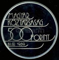1989. 500Ft Ag "Téli olimpia-Albertville" T:PP Tanúsítvánnyal!
