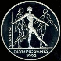 Seychelles 1993. 25R Ag "Olimpiai játékok-gimnasztika" T:PP Tanúsítvánnyal!