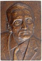 Nagy Előd (1942- ) Jobbra néző férfiportré, önarckép(?) egyoldalas Br plakett, hátlapon rögzítőcsappal (169x117mm) T:1- ph., egyik rögzítőcsap hiányzik