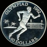 Salamon szigetek 1991. 10$ Ag "Olimpia-futás" T:PP Tanúsítvánnyal!