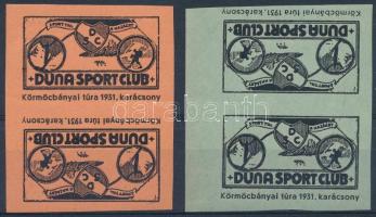 1931 Duna Sport Club 2 klf levélzáró pár / label pairs