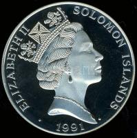 Salamon szigetek 1991. 10$ Ag "Olimpia-futás" T:PP Tanúsítvánnyal!