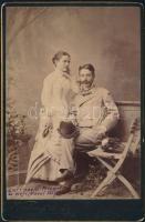 kb. 1880 Latinovits Frigyes földbirtokos és felesége, Návay Jolán kabinetfotó 11x17 cm