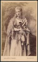 cca 1876 Toperczer Ilka, (1847 - 1876) operaénekesnő, Wagner szerepben vizitkártya 6,5x10 cm