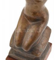 Medgyessy Ferenc (1881-1958): Kontyot kötő lány. Bronz. Jelzett. fa talapzaton. m: 29 cm / Bronze st...