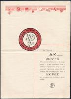 cca 1940 Mopex  Motion Picture Export Association Magyarországon megjelent filmjeinek jegyzéke. 6l. ...