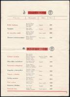 cca 1940 Mopex  Motion Picture Export Association Magyarországon megjelent filmjeinek jegyzéke. 6l. ...