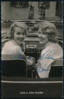 1964 Alice és Ellen Kessler német színésznőket ábrázoló fotólap, eredeti aláírással / photo with autograph signature