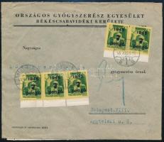1945 (5. díjszabás) Levél 35 db bélyeggel / Cover with 35 stamps