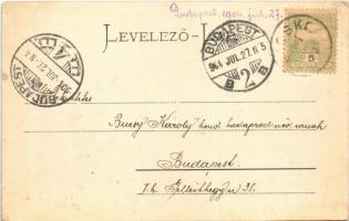 1904 Bicske, pályaudvar, vasútállomás, gőzmozdony, hajtány. Radits Pál kiadása