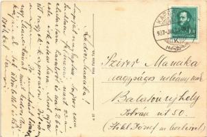 1937 Bábonymegyer (Somogy), református templom, római katolikus iskola, Braun vendéglő, Lukács Imre ...