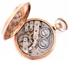 Remontoir 14K arany (Au) zsebóra jelzett, hibátlan, működő állapotban bruttó 77,8 g, d: 50 mm / Remo...