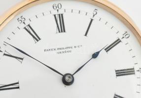 Patek Philippe zsebóra cca 1890 18k arany (Au) jelzett, díszített, eredeti arany tokkal, hibátlan sz...