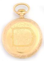 Patek Philippe zsebóra cca 1890 18k arany (Au) jelzett, díszített, eredeti arany tokkal, hibátlan sz...