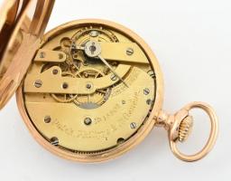 Patek Philippe zsebóra cca 1890 18k arany (Au) jelzett, díszített, eredeti arany tokkal, hibátlan sz...