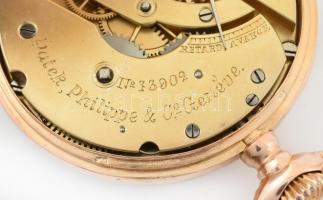 Patek Philippe zsebóra cca 1890 18k arany (Au) jelzett, díszített, eredeti arany tokkal, hibátlan sz...