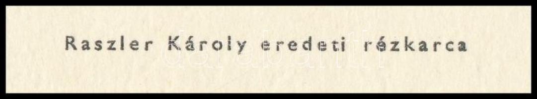 Raszler Károly (1925-2005): Festőállvány. Rézkarc, papír, jelzett, 13×13 cm