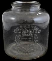 cca 1900 Antik, halas / szardíniás üveg Warhanek C. Budapest m:18 cm.