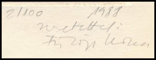 Fülöp Ilona (?-): Fatörzs. Rézkarc (2/100), papír, jelzett, 12×8,5 cm