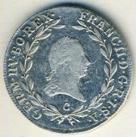 Ausztria/Cseh verdejel 1802C 20Kr Ag II. Ferenc T:2/3+