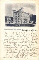 1898 (Vorläufer) Wien, Vienna, Bécs; Donau-Dampfschiffahrts-Gebäude / Palace of DDSG. Letter of Karl Peyfuss / Duna-Gőzhajózási Társaság palotája. Karl Peyfuss levele