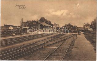 1912 Pragersko, Pragerhof; Bahnhof / railway station, locomotive, trains
