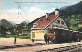 1910 Campo Tures, Sand in Taufers (Südtirol); Bahnhof der elektr. Bahn bei Bruneck (Brunico) / railway station, train