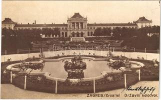 1908 Zagreb, Zágráb; vasútállomás / Drzavni kolodvor / railway station