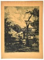 Baranszky Emil László (1877-1941): Mosónők. Rézkarc, papír, jelzett, 37,5×29 cm