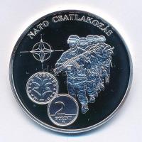 DN A magyar pénz krónikája - NATO csatlakozás Ag emlékérem tanúsítvánnyal (20g/0.999/38,61mm) T:1 (eredetileg PP) patina