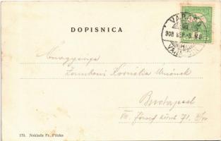 1908 Varasd, Warasdin, Varazdin; Trg. Franja Josipa / square, shops / tér és üzletek