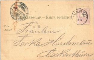 1899 (Vorläufer) Ivánc, Ivanec; Pozdrav iz Ivanca, Marusevec, Grad ovanecki, Liekarna i kr. kot. sud...