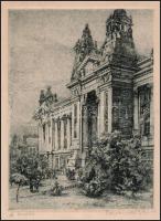 Baranszky Emil László (1877-1941): A tőzsde (Szabadság tér, Budapest). Rézkarc, papír, jelzett, lap ...