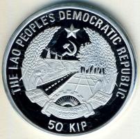 Laosz 1989. 50K Ag "Téli olimpia-jégtánc" T:PP R!