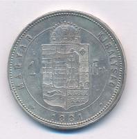 1881KB 1Ft Ag "Ferenc József / Középcímer" T:2 ph., patina Hungary 1881KB 1 Forint Ag &quo...