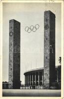Olympische Spiele Berlin 1936. Reichssportfeld. Osttor / 1936 Summer Olympics, Olympic Stadium, Reich-Stadium, East gate, swastika (ázott sarok / wet corner)