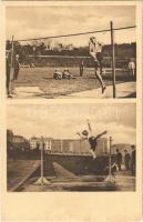 1910 Pozsony, Pressburg, Bratislava; P.T.E. és B.E.A.C. verseny, Pozsony, Br. Wardener magasugrása. Klasszikus pillanatok 1 a sz. / sports competition, high jump