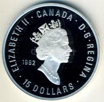 Kanada 1992. 15$ Ag "Olimpia-Edzés" T:PP Tanúsítvánnyal!