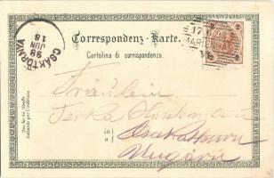 1898 (Vorläufer) Gruss aus Marienbad! Ferdinandbrunnen, Kur-Idyll / Zsidó férfiak a gyógyparkban. Ju...