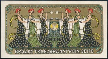 cca 1910 Brázay szappan - szecessziós, aranynyomásos reklám, szép állapotban